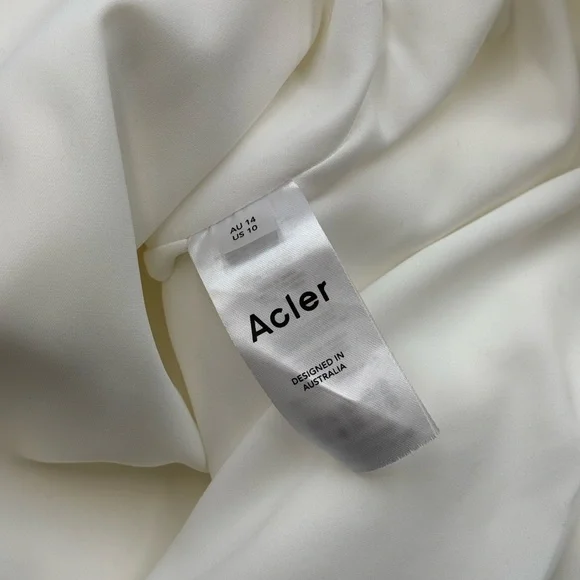 🆕 ACLER 🧿 NWOT Turflea One Shoulder Mini Dress, Ivory - Sz AU 14 US 10 - Picture 13 of 16